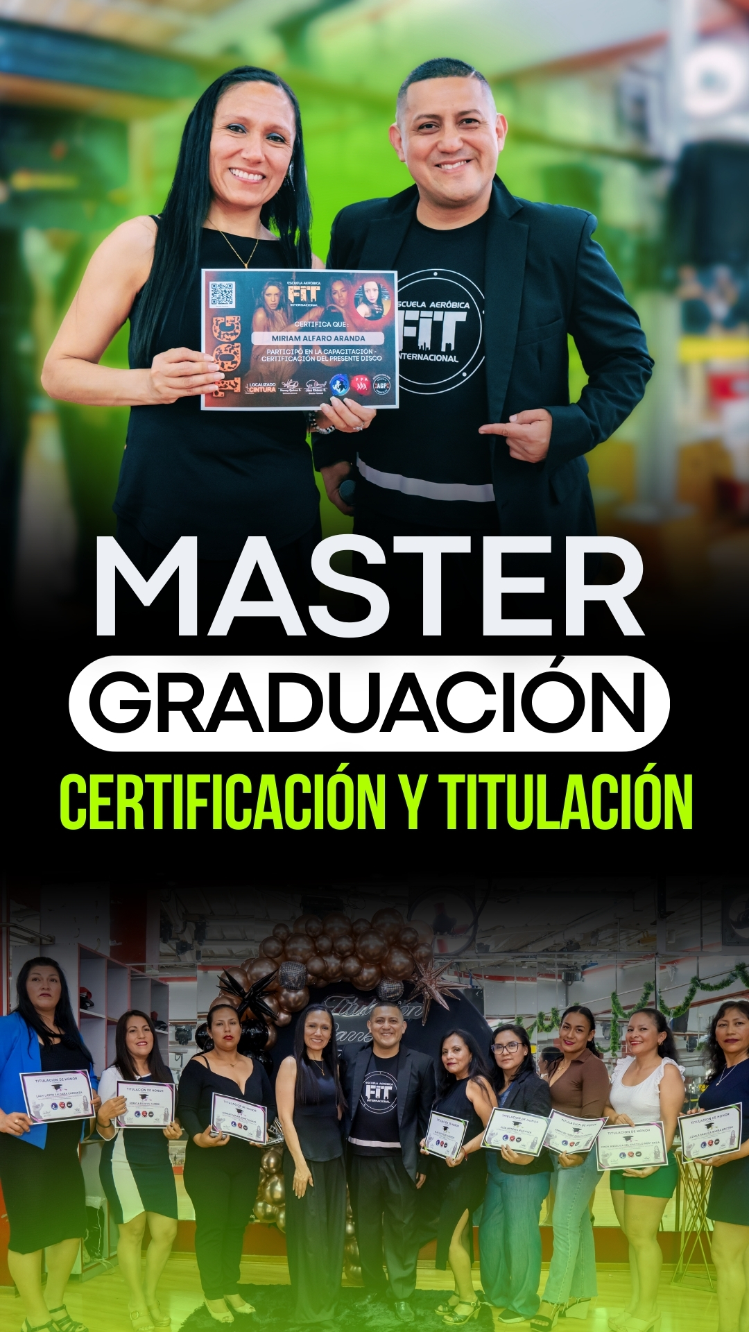 master graduación - escuela aeróbica fit internacional